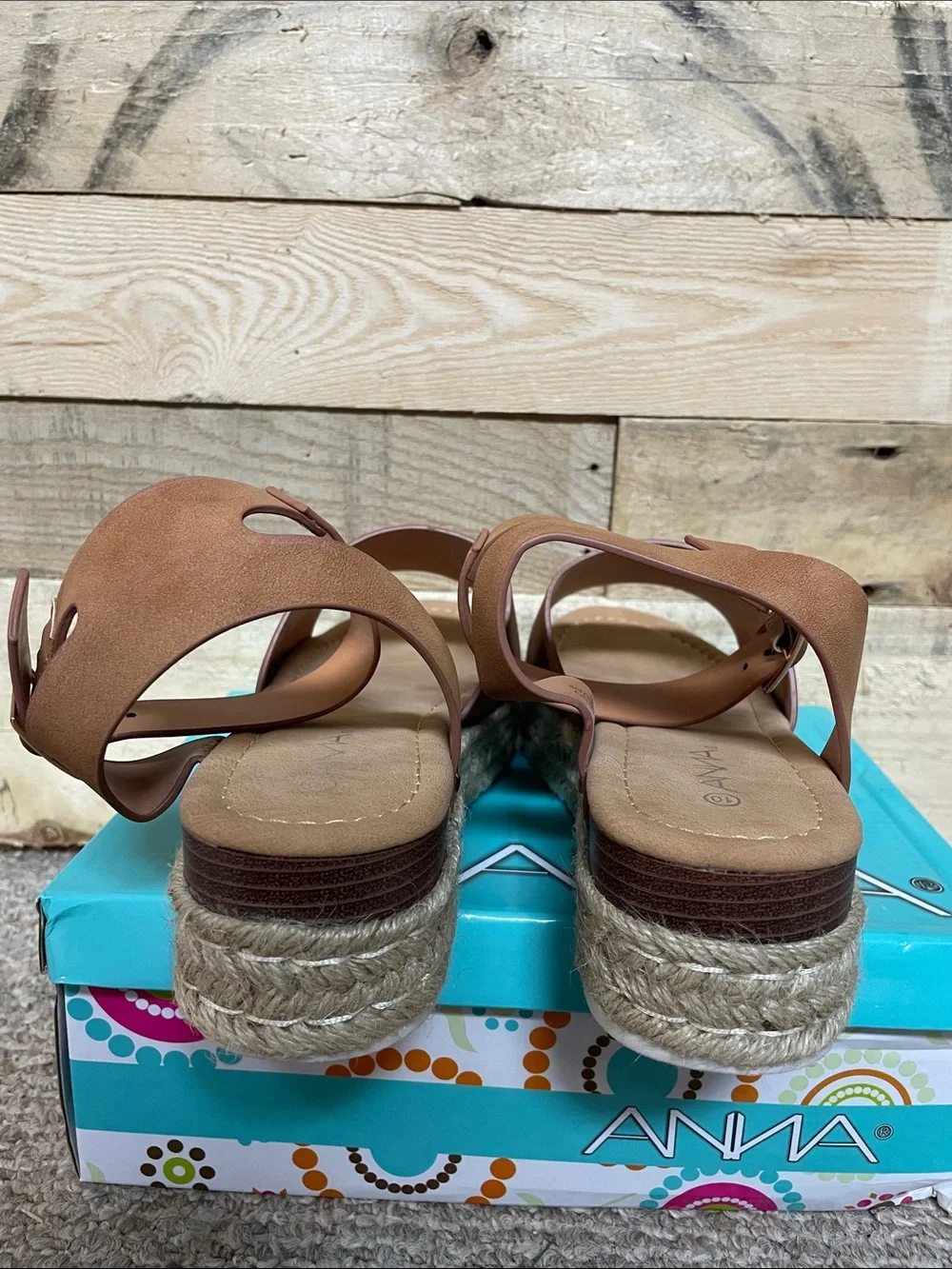 Anna size 10 Brown Suzy-2 Espadrille Platform Sandals